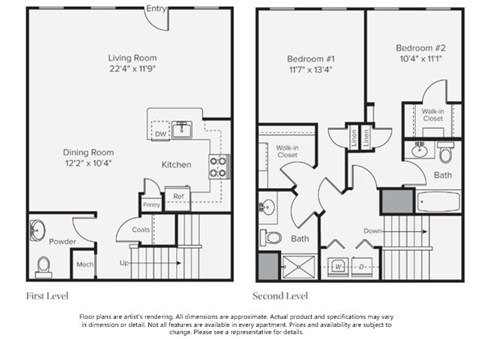 A floorplan of an apartment home